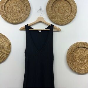 Wilfred Free Aritzia Black V Neck Body Con Dress: Size Large